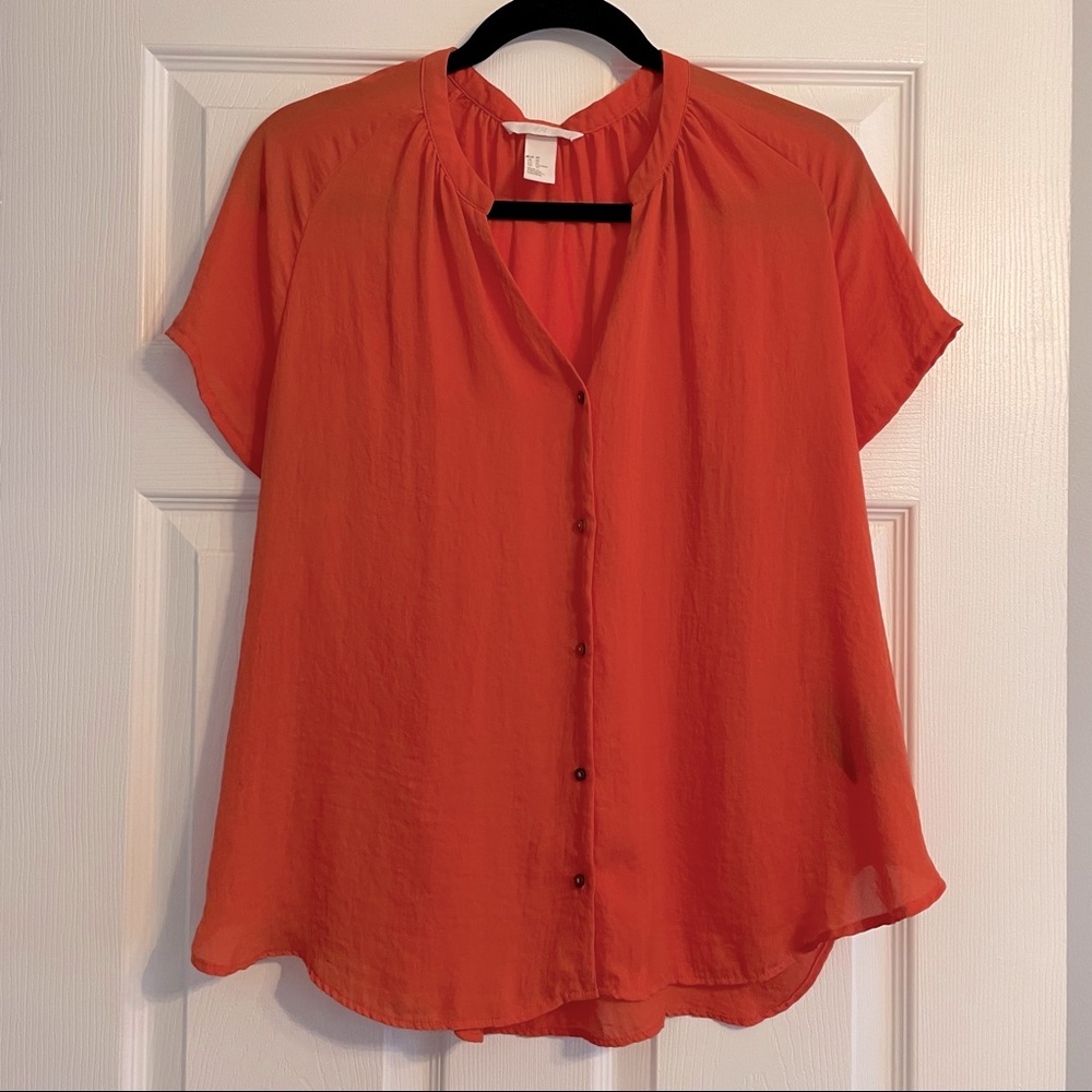 H&M Reddish Button Up Blouse size10